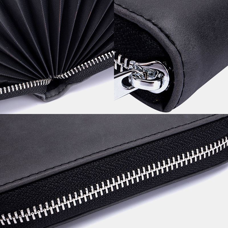 Kvinder Ægte Læder Anti-theft Organ Design Milti-card Slot Card Bag Kortholder Pung