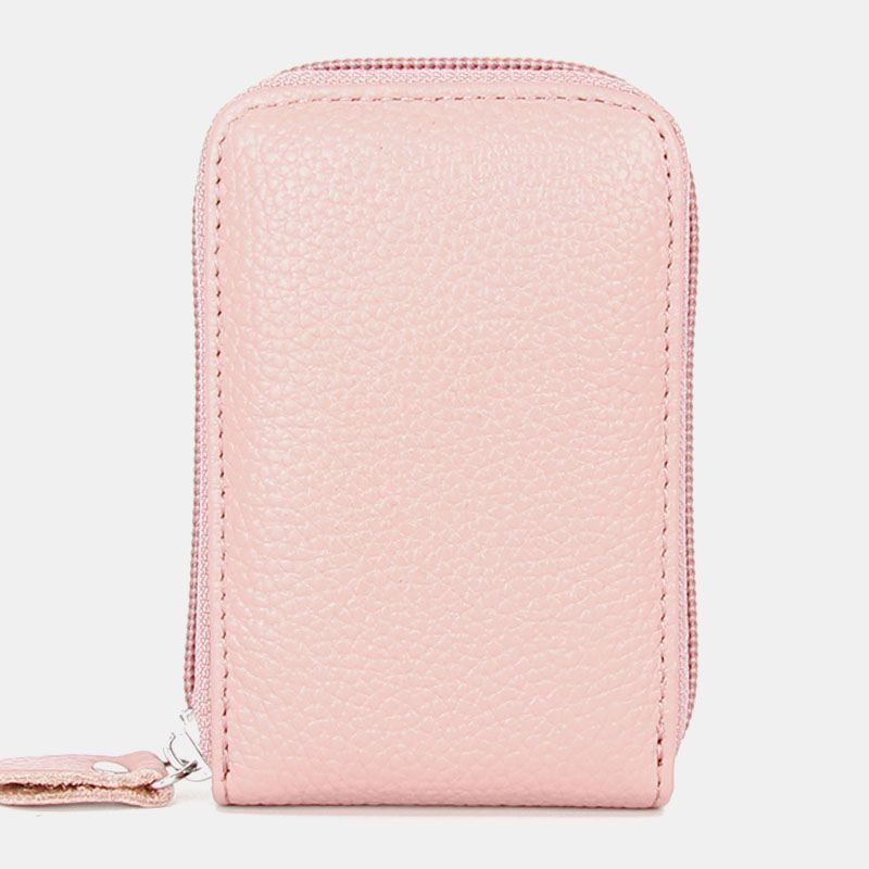 Kvinder Ægte Læder Anti-theft Orgel Form Multi-slot Card Case Kortholder Tegnebog