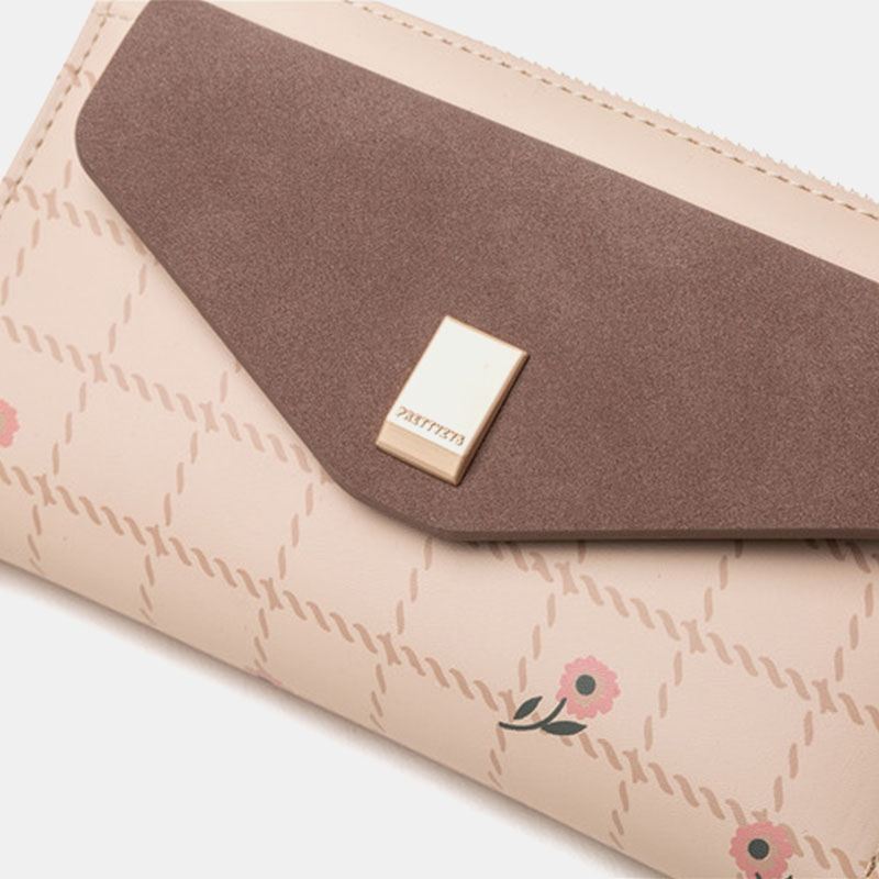 Kvinder Blomstermotiver 9 Kortpladser 5.8 Tommer Telefonholder Pung Pung
