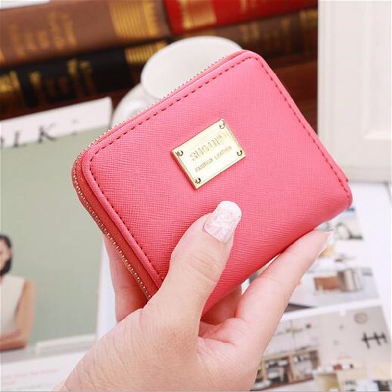 Kvinder Mini Kort Tegnebog Kortholder Læder Mønt Taske Penge Pung Håndtaske Clutch