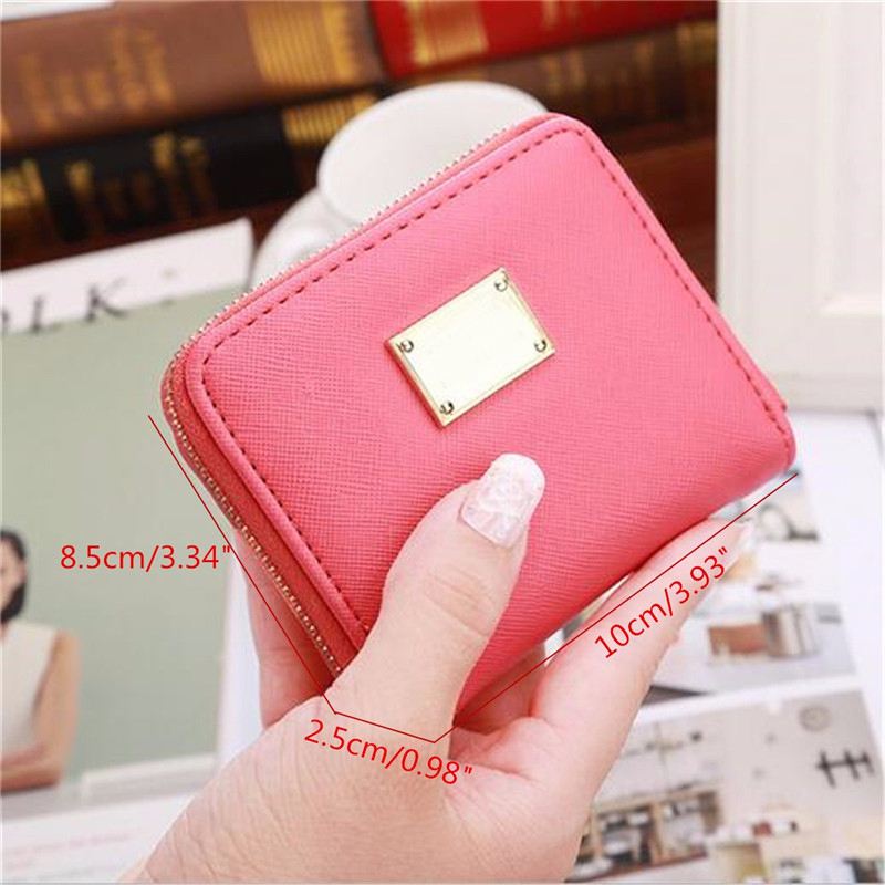 Kvinder Mini Kort Tegnebog Kortholder Læder Mønt Taske Penge Pung Håndtaske Clutch