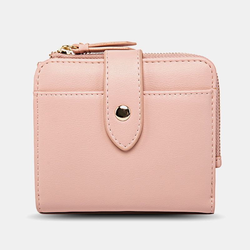Kvinder Pu Læder Bifold Hasp Multi-card Slot Retro Kort Kortholder Clutch Tegnebøger Med Håndledsrem