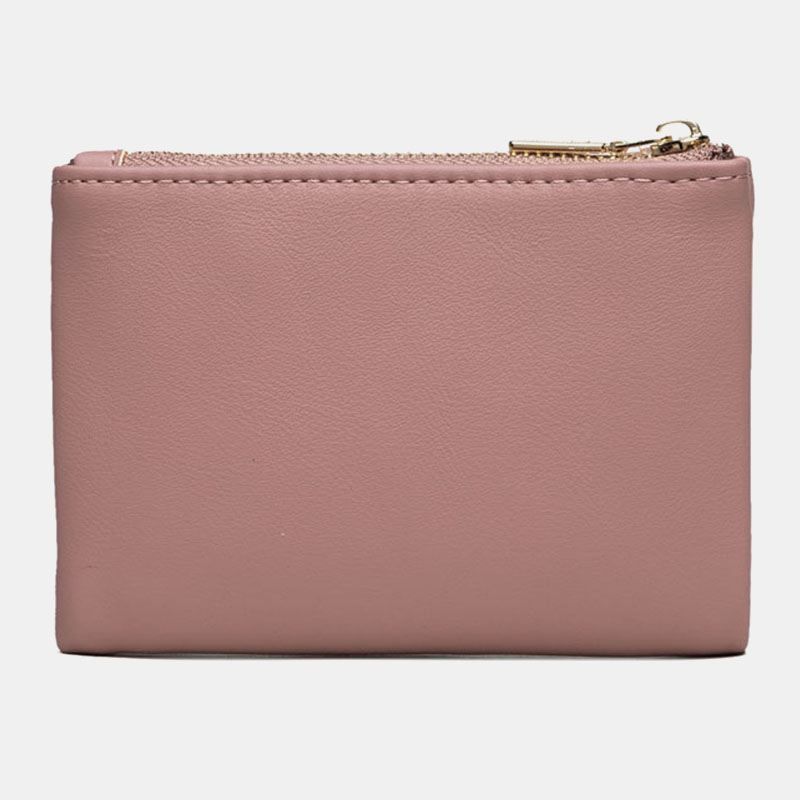 Kvinder Pu Læder Blomsterprint Casual Mini Easy Carry Penge Clip Card Holder Tegnebog