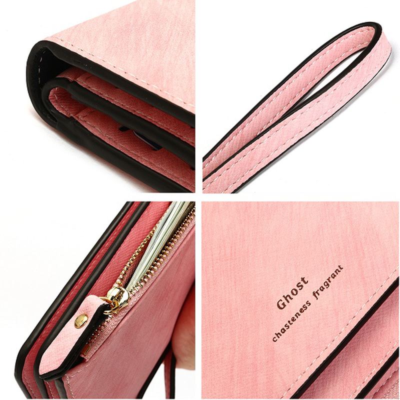 Kvinder Pu Læder Vintage Retro Funktionel Casual Clutch Kortholder Tegnebog