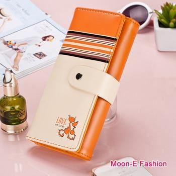 Kvinder Tegnebøger Blødt Pu-læder Søde Katte Hasp Lady Punge Tegnebog Kort Id Holder Moneybags Dame Lang Clutch Møntpung Burse