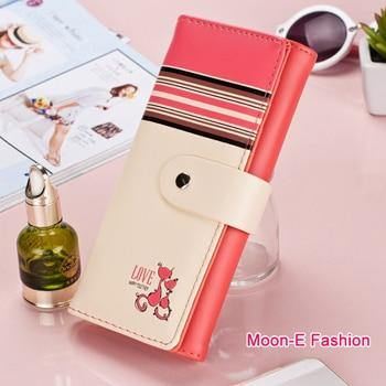 Kvinder Tegnebøger Blødt Pu-læder Søde Katte Hasp Lady Punge Tegnebog Kort Id Holder Moneybags Dame Lang Clutch Møntpung Burse