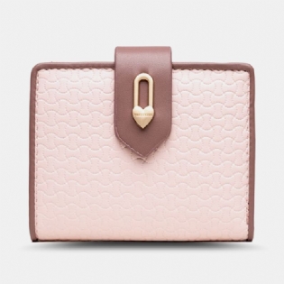 Kvinder Wave Texture Pu Læder Lynlås Hasp Bifold Pung Multi-card Slots Kortholder Kort Møntpung