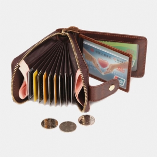 Mænd Ægte Læder Anti-theft Multi-slot Hånd-carry Pung Card Wallet