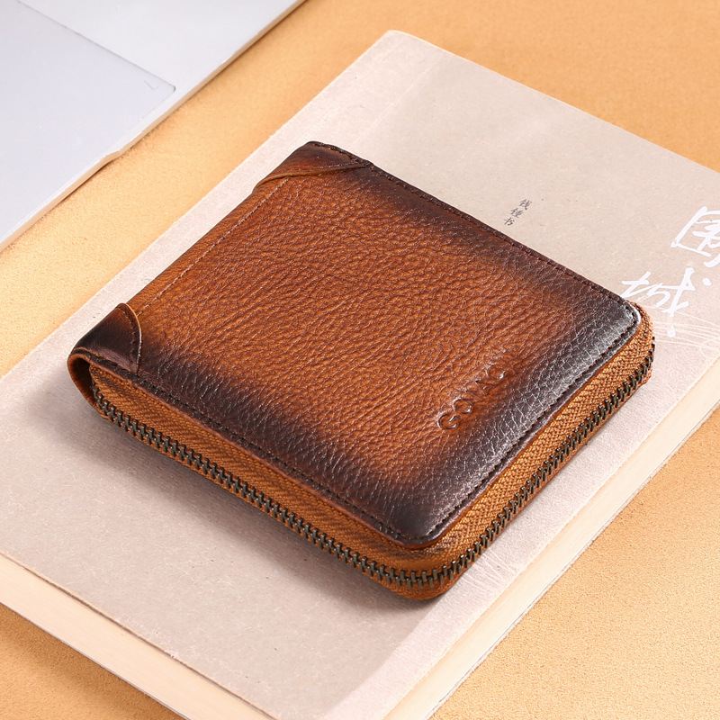 Mænd Ægte Læder Anti-theft Multi-slot Licens Card Case Kortholder Tegnebog
