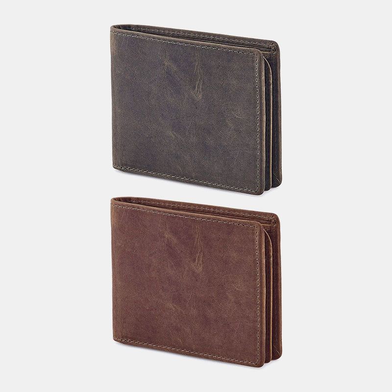 Mænd Ægte Læder Bifold Kort Multi-card Slots Kortetui Pung Penge Clip