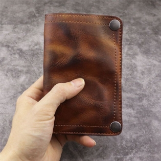 Mænd Ægte Læder Business Retro Multi-slot Card Holder Tegnebog