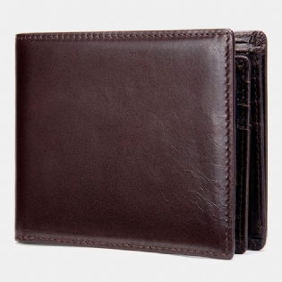Mænd Ægte Læder Kort Bifold Multi-card Slot Id Punge Kort Etui Penge Clip Mønt Pung Pung Pung