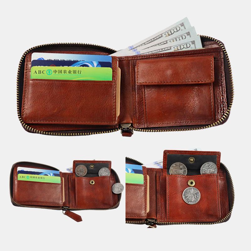 Mænd Ægte Læder Koskind Retro Mode Visitkort Holder Pung