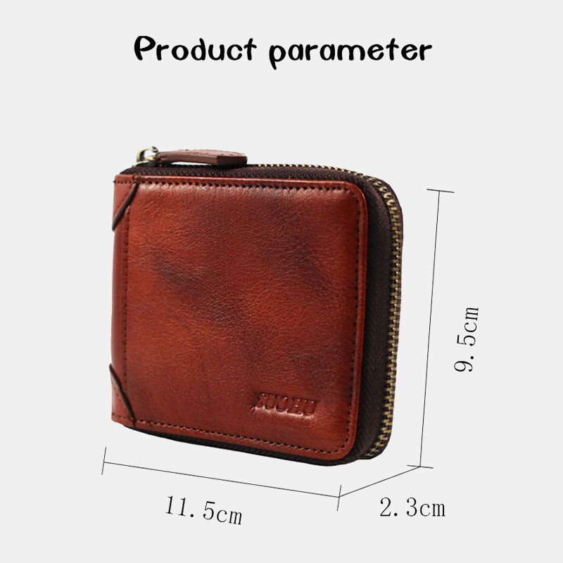 Mænd Ægte Læder Koskind Retro Mode Visitkort Holder Pung