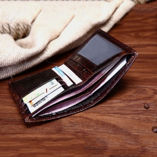 Mænd Ægte Læder Krokodille Business Penge Clip Card Case Tegnebog
