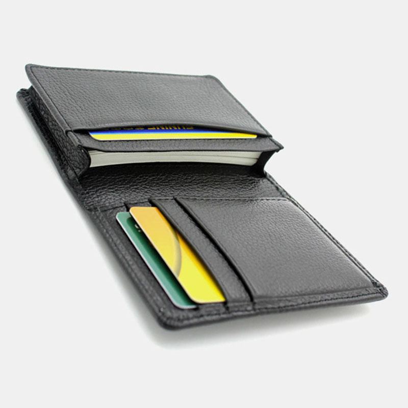 Mænd Ægte Læder Med Stor Kapacitet Bifold Retro Business Multi-card Slot Kortholder Visitkort Holder Kreditkort Holder Pung