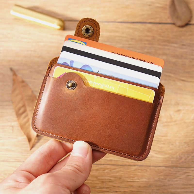 Mænd Ægte Læder Vintage Multi-card Slots Bus Kortholder Mini Lille Tegnebog