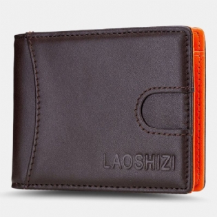 Mænd Bifold Læder Tegnebøger Anti-tyveri Børste Multi-card Slot Kortholder Møntpung Kohud Tegnebøger