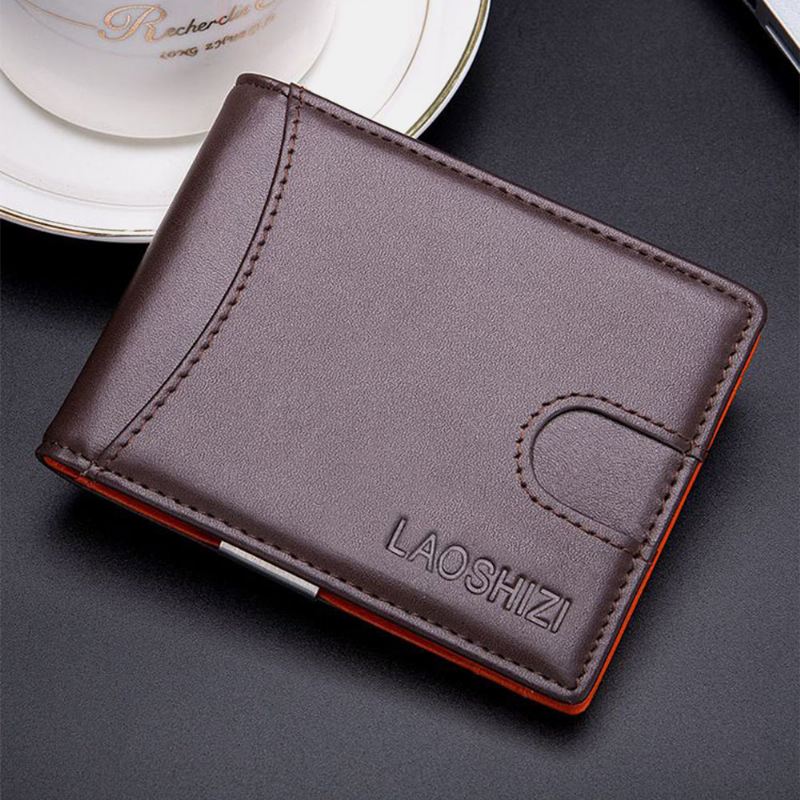 Mænd Bifold Læder Tegnebøger Anti-tyveri Børste Multi-card Slot Kortholder Møntpung Kohud Tegnebøger