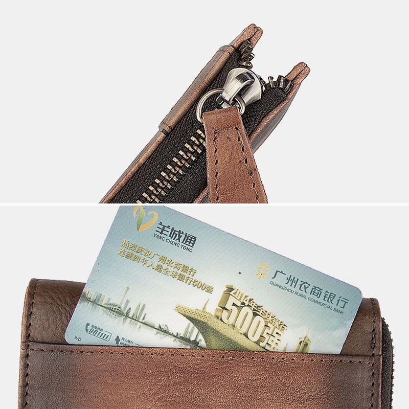 Mænd Blødt Koskind Lodret Multi-card Slots Kortetui Møntpung Tegnebog
