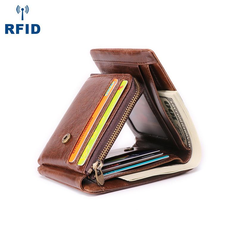 Mænd Business Retro Multi-slot Ægte Læder Kort Pung
