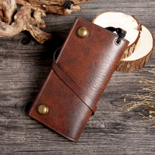 Mænd Casual Trifold Multi-slot Lang Tegnebog Kortholder Kontantholder Clutch Taske