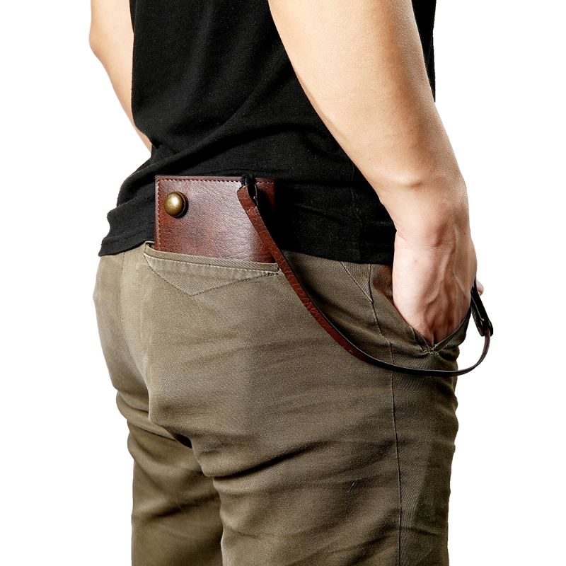 Mænd Casual Trifold Multi-slot Lang Tegnebog Kortholder Kontantholder Clutch Taske