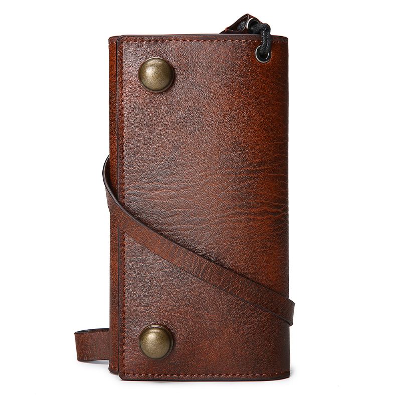 Mænd Casual Trifold Multi-slot Lang Tegnebog Kortholder Kontantholder Clutch Taske
