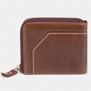 Mænd First Layer Cowhide Bifold 12 Card Slot Card Case Anti-magnetic Wallet