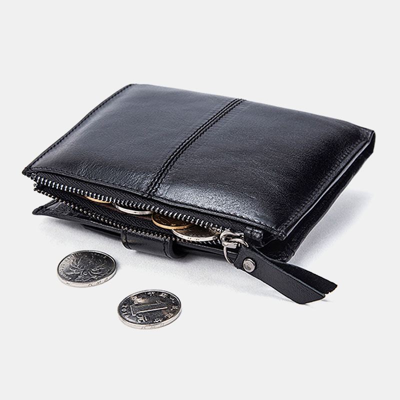 Mænd Kort Bifold Blokering Tegnebog Retro Casual Multi-card Slot Kortholder Koskind Kørekort Tegnebog