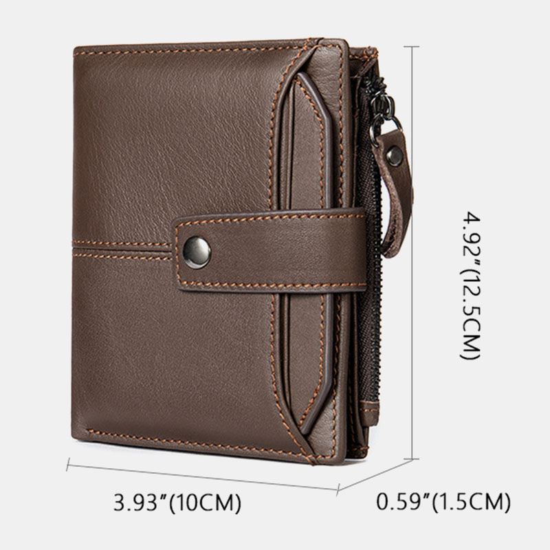 Mænd Kort Bifold Blokering Tegnebog Retro Casual Multi-card Slot Kortholder Koskind Kørekort Tegnebog