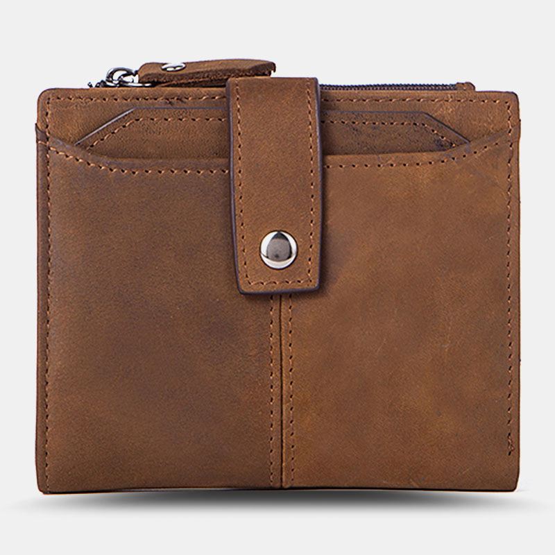 Mænd Kort Bifold Blokering Tegnebog Retro Casual Multi-card Slot Kortholder Koskind Kørekort Tegnebog