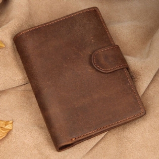 Mænd Koskind Kort Anti-magnetisk Hasp Wallet 11 Card Slot Card Case Kørekort Tegnebog