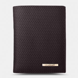 Mænd Lodret Bifold Tynd Multi-card Slot Kortholder Plaid Mønster Præget Kort Møntpung Tegnebog
