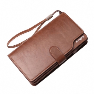 Mænd Lynlås Tri-fold Stor Kapacitet Business Tegnebog Kortholder Clutch Taske