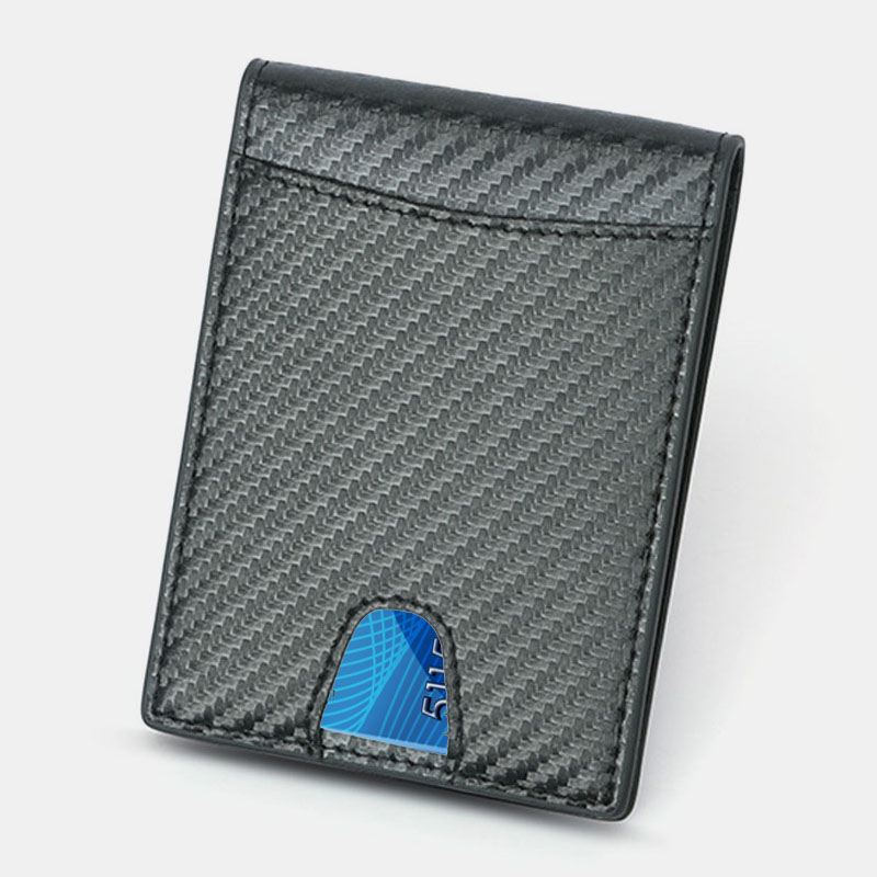 Mænd Multifunktion Business Carbon Fiber Us Dollar Clip Card Handel Kort Multi-card Slots Tegnebog