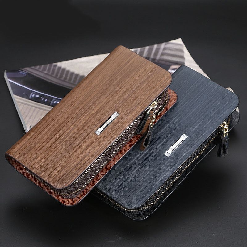 Mænd Pu-læder Stor Kapacitet Multi-card Slot Bærehåndtag Casual Clutch Taske Kortholder Pung