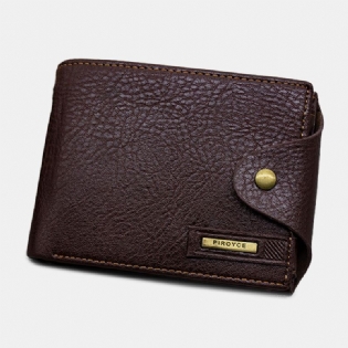 Mænd Pu Læder Trifold Hasp Stor Kapacitet Retro Casual Kortholder Møntpung