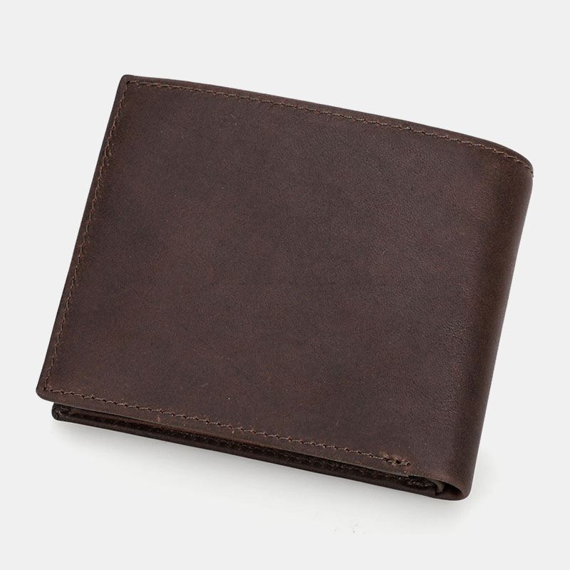 Mænd Retro Anti-magnetisk 8-kort Slot Kortholder Multifunktion Kort Bifold Koskind Tegnebøger Penge Klip