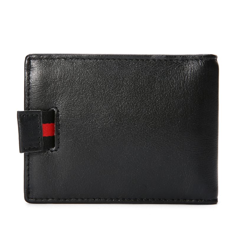 Mænd Slanke Bifold-blokerende Tegnebøger Retro Casual Ægte Læder Kort Multi-card Slot Kortholder Pengeclips