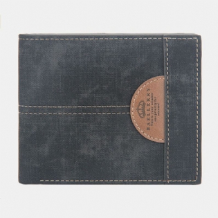 Mænd Tynd Bifold Denim Mønster Pu Læder Pung Multi-card Slot Kortholder Stor Kapacitet Møntpung