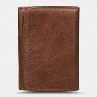 Mænd Vintage Anti-magnetisk Okselæder Tegnebog Trifold Kort Multi-kort Slots Kort Etui Kørekort Tegnebog