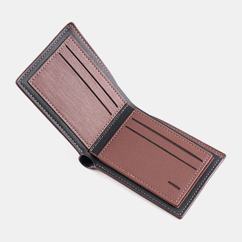 Mænd Vintage Antimagnetisk Imiteret Pels Patchwork Penge Clips Multi-card Slots Tegnebog