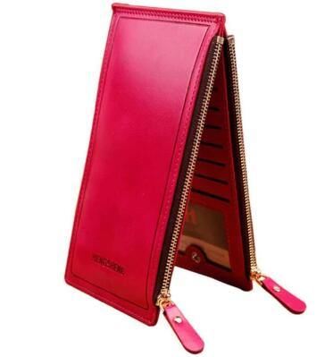 Modehåndtaske Til Kvinder Lang Tegnebog Lynlåslomme Damepung Møntkortholder Clutch Bifold Slank Pung Mønt Kvinde