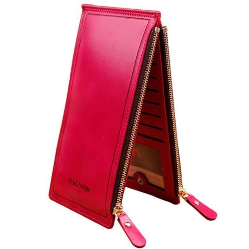 Modehåndtaske Til Kvinder Lang Tegnebog Lynlåslomme Damepung Møntkortholder Clutch Bifold Slank Pung Mønt Kvinde