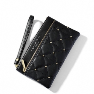 Plaid Kvinder Punge Pu Læder Telefon Lomme Kortholder Dame Møntpung Lang Pung Clutch Kvindetaske