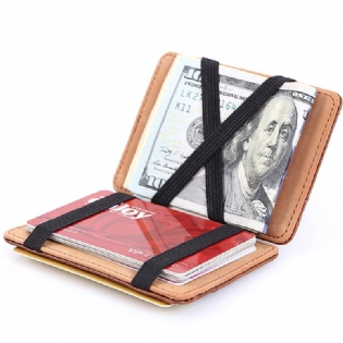 Pu Money Card Clip Magic Wallet Casual Clutch Bus Card Bag