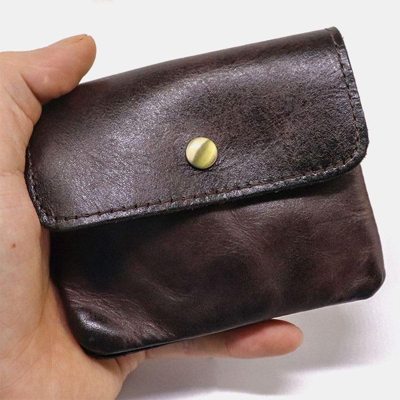 Unisex Ægte Læder Multi-card Slot Kortholder Multifunktion Møntpung Koskind Lille Pung
