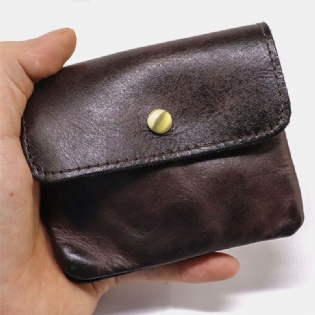 Unisex Ægte Læder Multi-card Slot Kortholder Multifunktion Møntpung Koskind Lille Pung