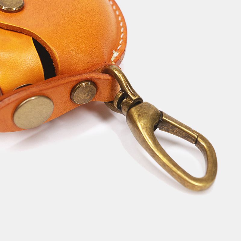 Unisex Ægte Læder Rund Form Creative Casual Coin Bag Opbevaringstaske Tegnebog